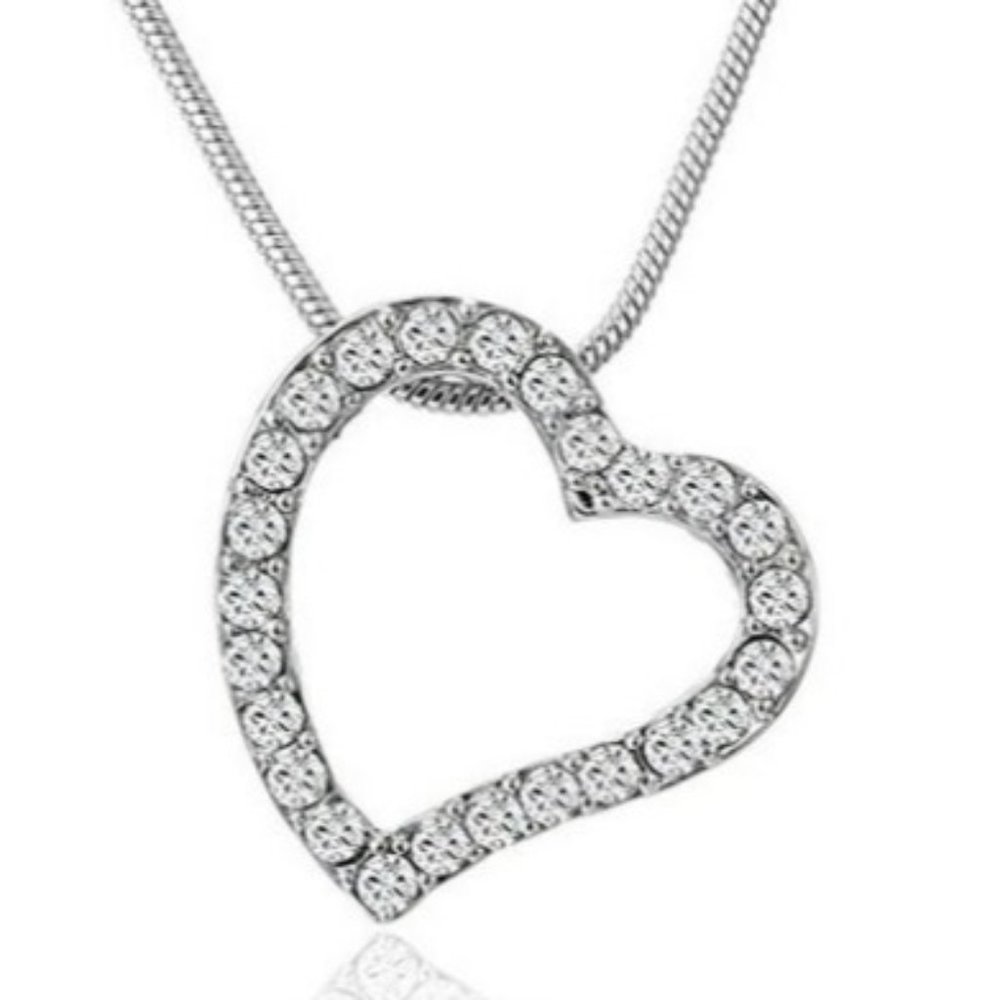 Open Heart Necklace Made With Swarovski Elements.